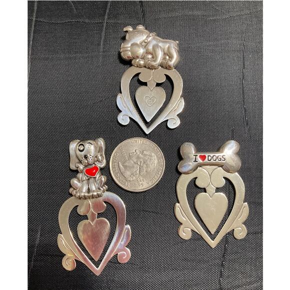 BRIGHTON SILVER PLATED DOG BOOKMARK SET - Picture 5 of 6